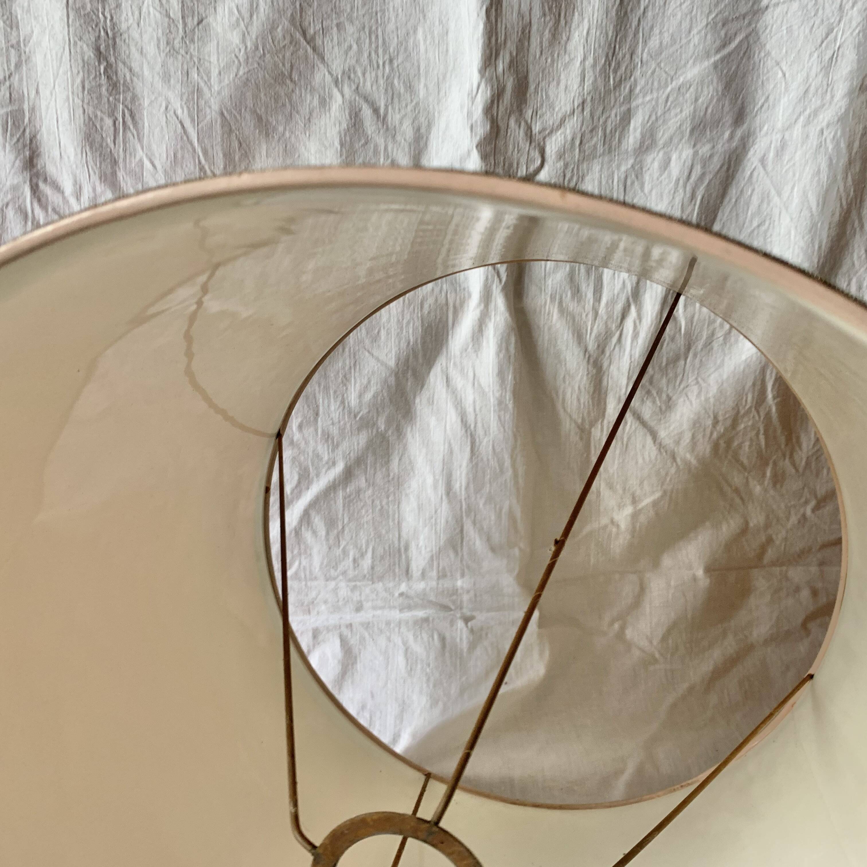 Large Vintage Pink Silk Lampshade - 40 x 34 cm