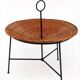 Table incurvée, porte revue en osier et laiton laqué noir, 1960