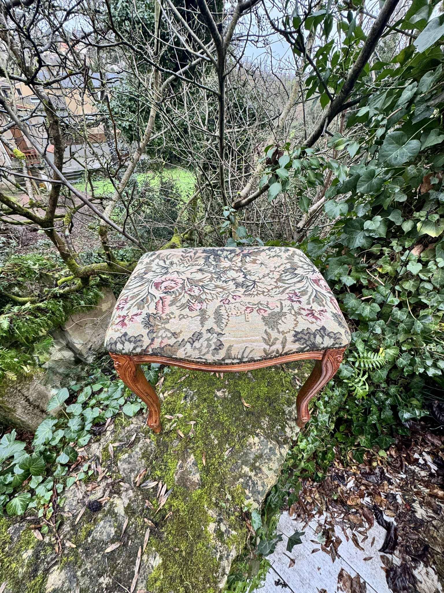 Large antique footrest in the Louis XV style.