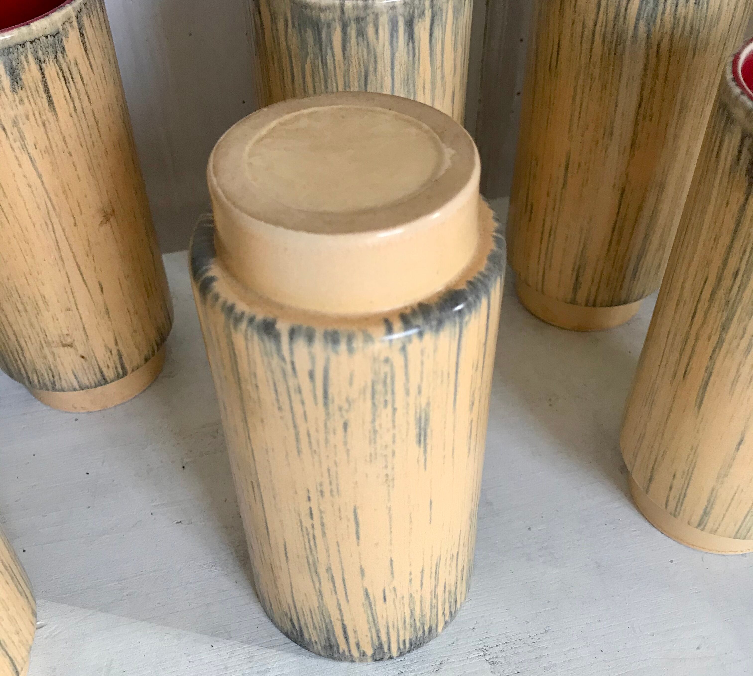 Pitcher and its 6 vintage ceramic glasses