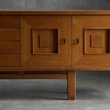 Brutalist Oak Buffet, Belgium, 1960s
