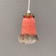 Small, beautiful hanging lamp in Art Deco style with brass top.