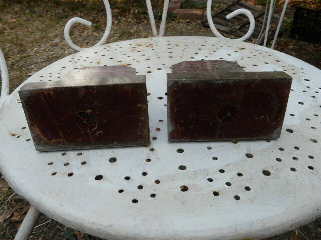 Paire de serre livres en marbre art déco