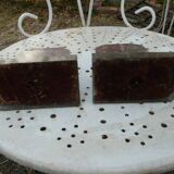 Paire de serre livres en marbre art déco