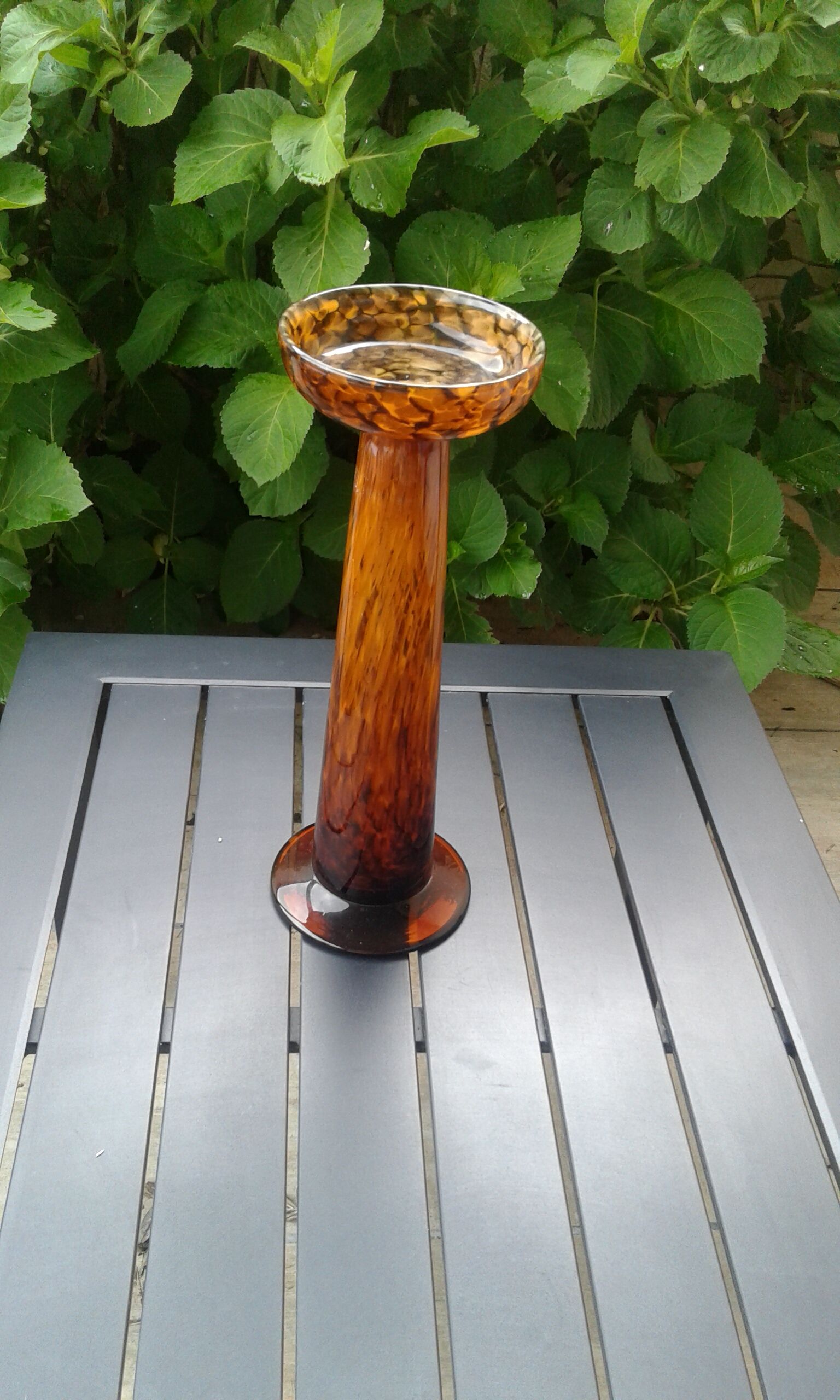Glass candlestick art deco