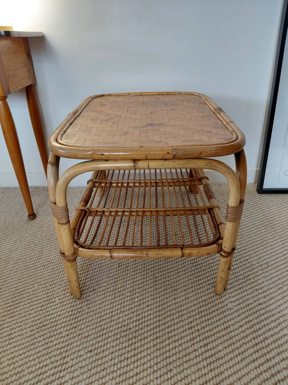 Vintage rattan coffee table
