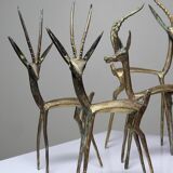 Family of 7 African brass gazelles or antelopes from the 50s and 60s, Congo