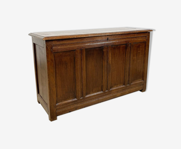 Coffre à tronc lambrissé de chêne antique angleterre années 1800