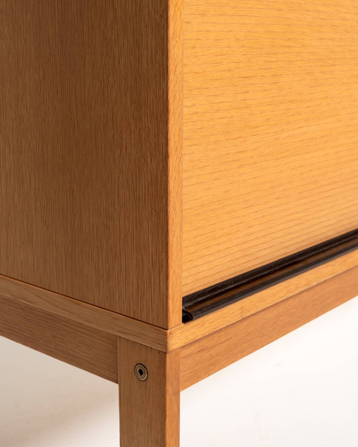 Scandinavian oak bookcase with tambour door, 1960s