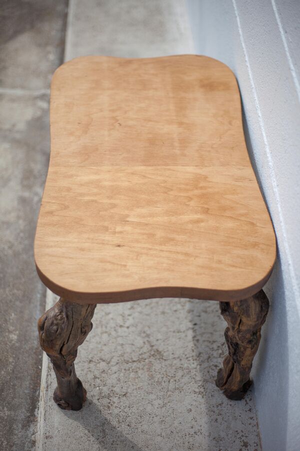 Table basse bois et pieds de vigne