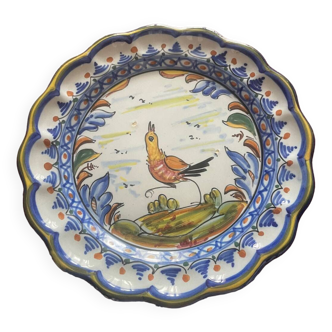 Assiette décor oiseau