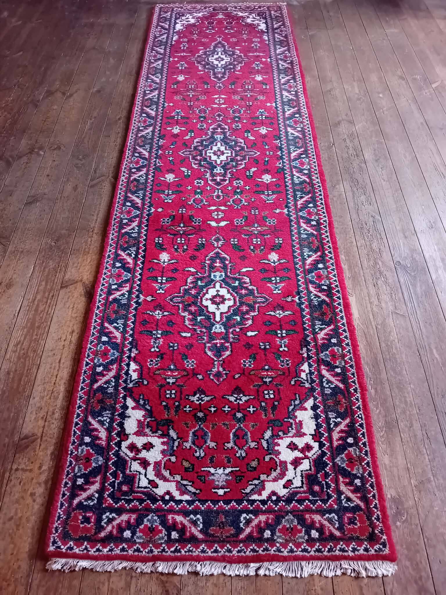 Handmade Indo-Keshan hallway rug 307x84cm