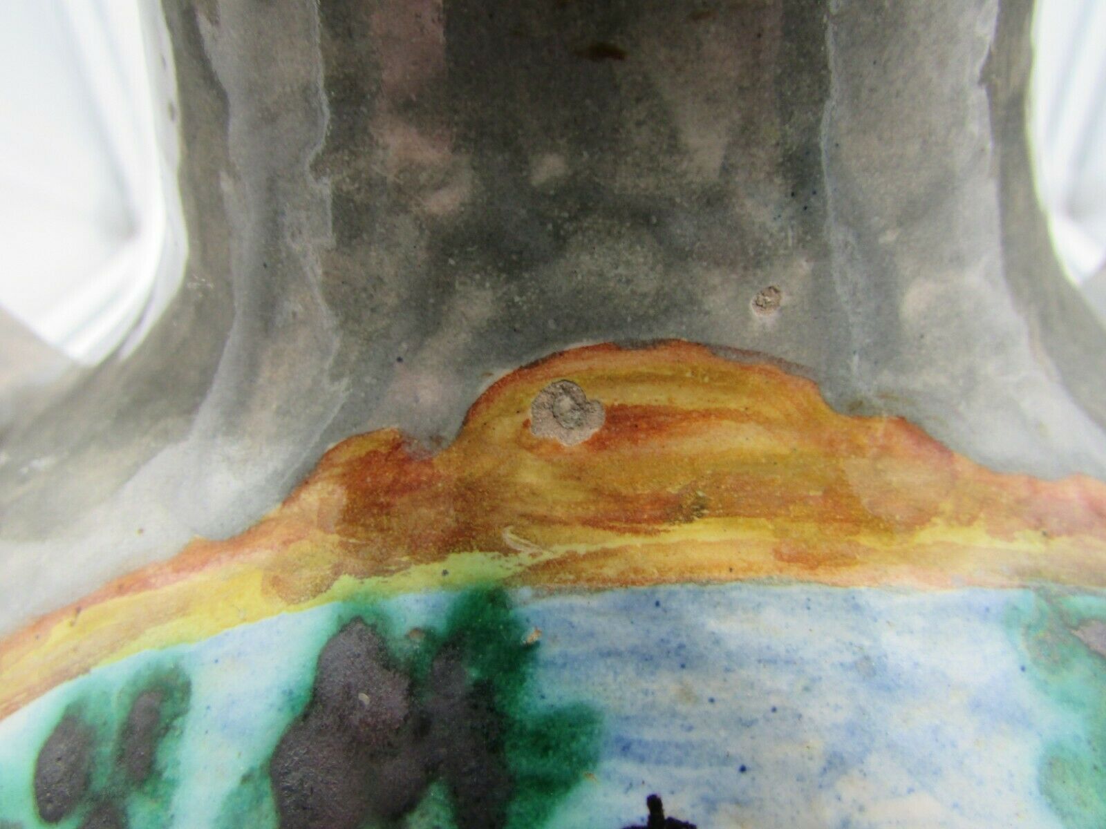 Louis Baude Montigny on Loing vase ball scenery of two impressionist landscapes