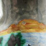 Louis Baude Montigny on Loing vase ball scenery of two impressionist landscapes