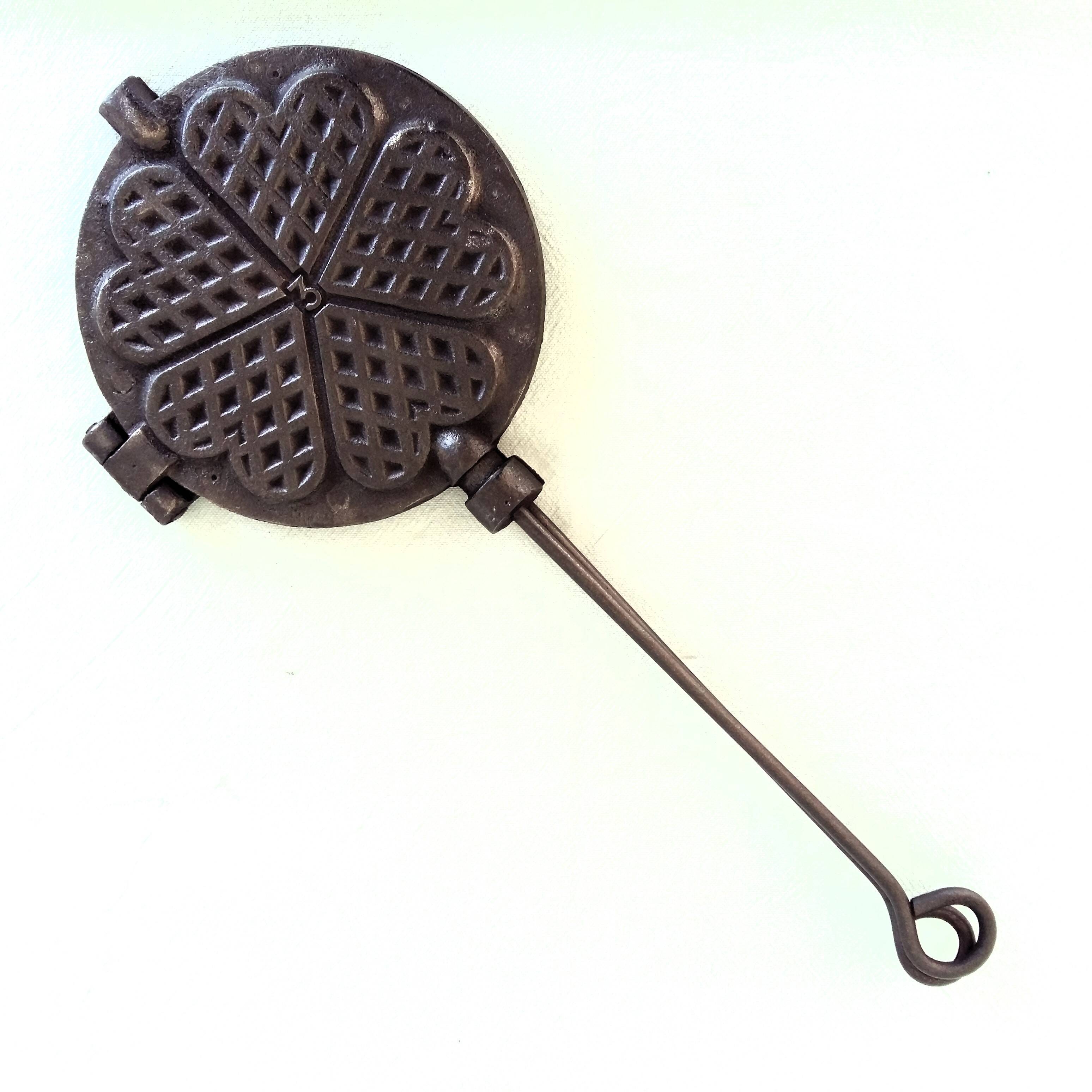 Heavy Antique Waffle Pan. Cast Iron Waffle Maker.