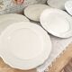 Lot de 6 assiettes plates en grès émaillé beige IKEA marli échancré
