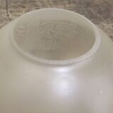 Engraved glass globe tulip oil lamp