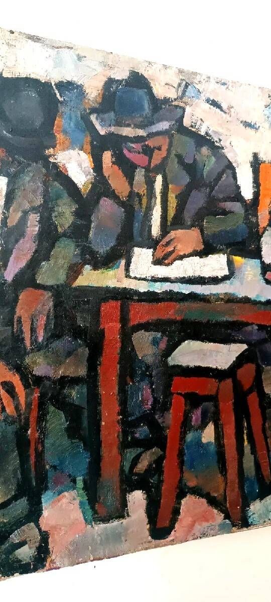 Oil on canvas by Ferruccio Ferri - 1930s - "Sleeping Men" from the Syracus period
