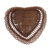 Corbeille en osier ancienne en forme de coeur