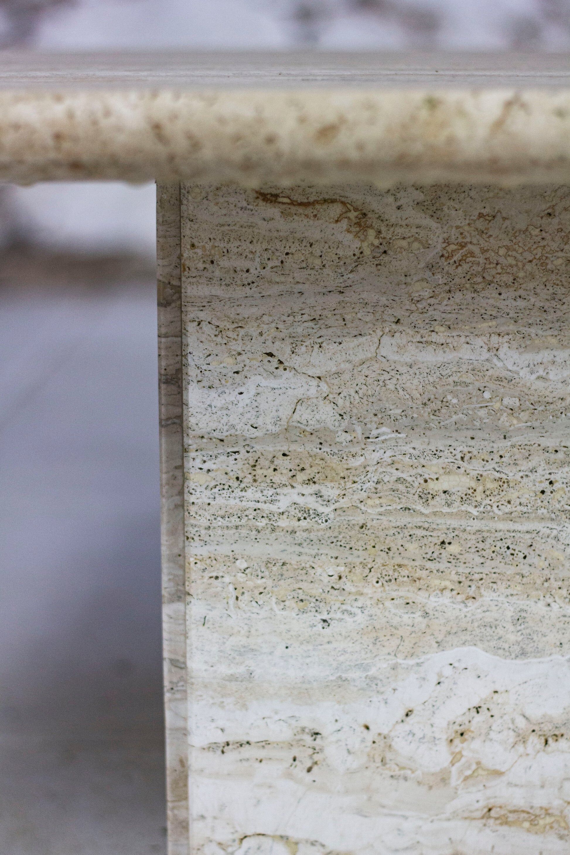 Italian travertine coffee table, 1980
