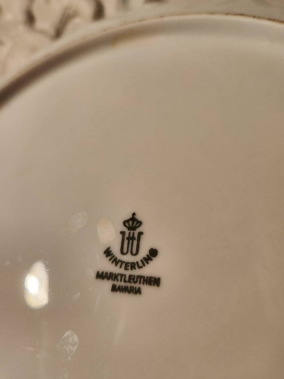 Large flat round plate design 70s Winterling Marktleuthen Bavaria
