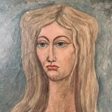Tableau, Jeune fille dans la neige, J.Chabert - 1952