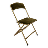 Green velvet folding chair