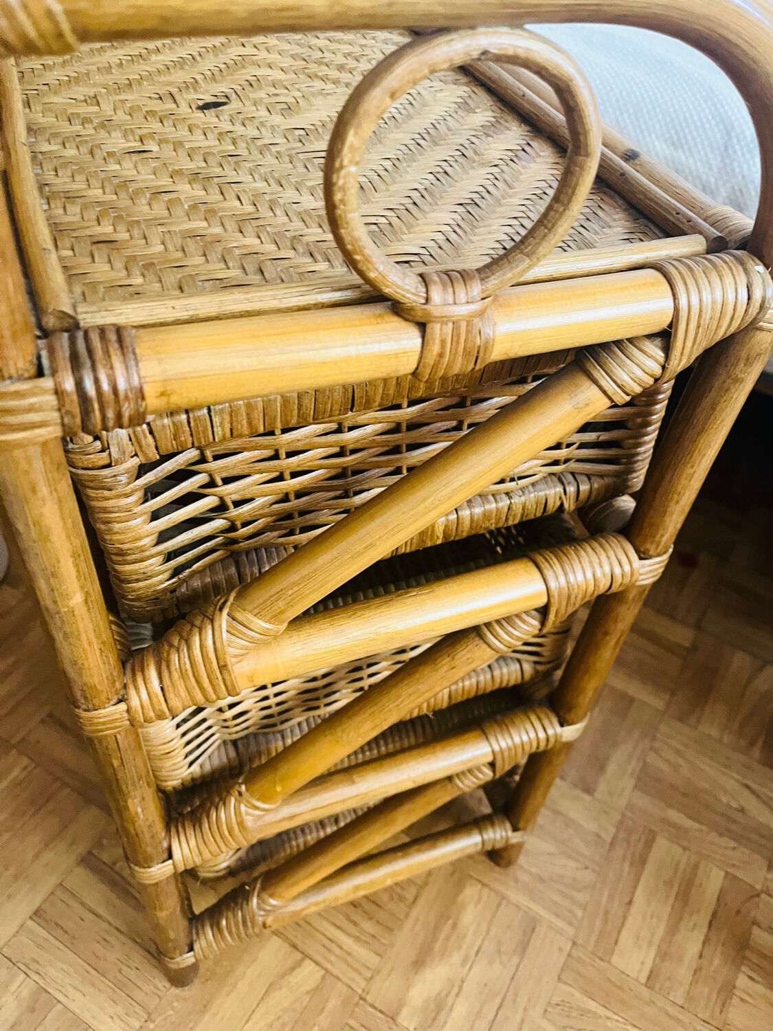 Rattan bedside table chiffonnier