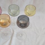 5 colored wine glasses
