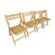 Series of 4 folding chairs in solid beech