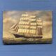 Large old oil painting of a ship