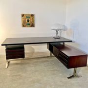 Vintage president corner desk in rosewood design by Gianni Moscatelli vintage