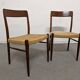 Pair of Danish chairs in teak and rope from the 60s/70s
