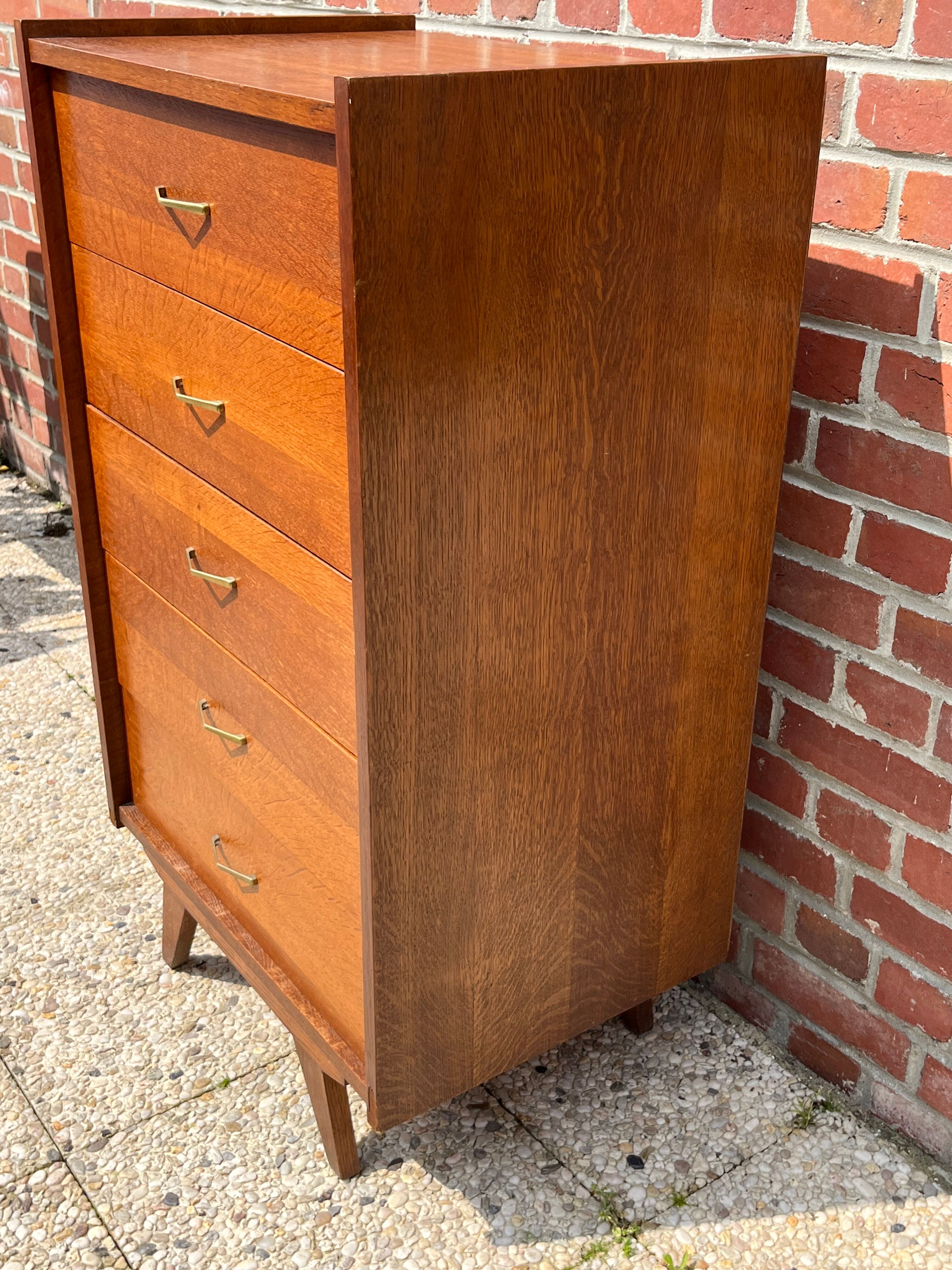 Vintage chest of drawers compass feet