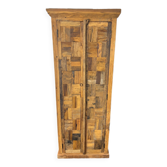 Patchwork wood wardrobe