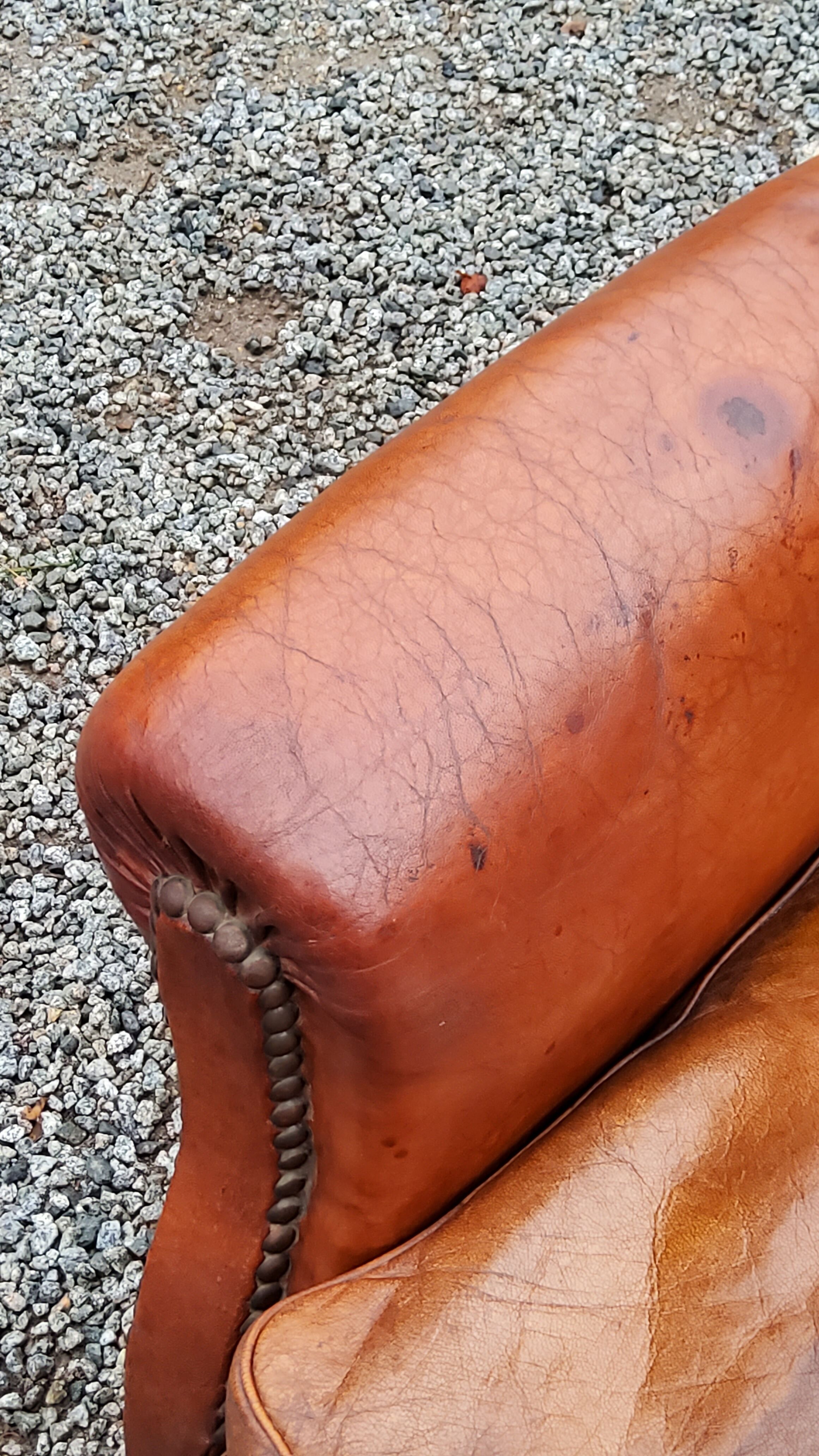 Leather club armchair back mustache from the 30s