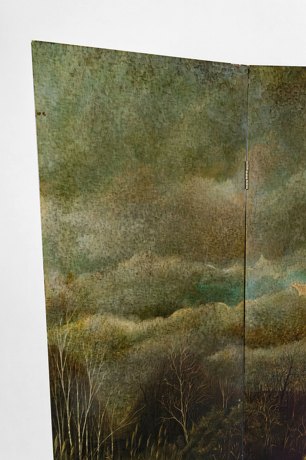 Screen by Bernard Cuenin with lacquered landscape, circa 1970