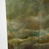 Screen by Bernard Cuenin with lacquered landscape, circa 1970