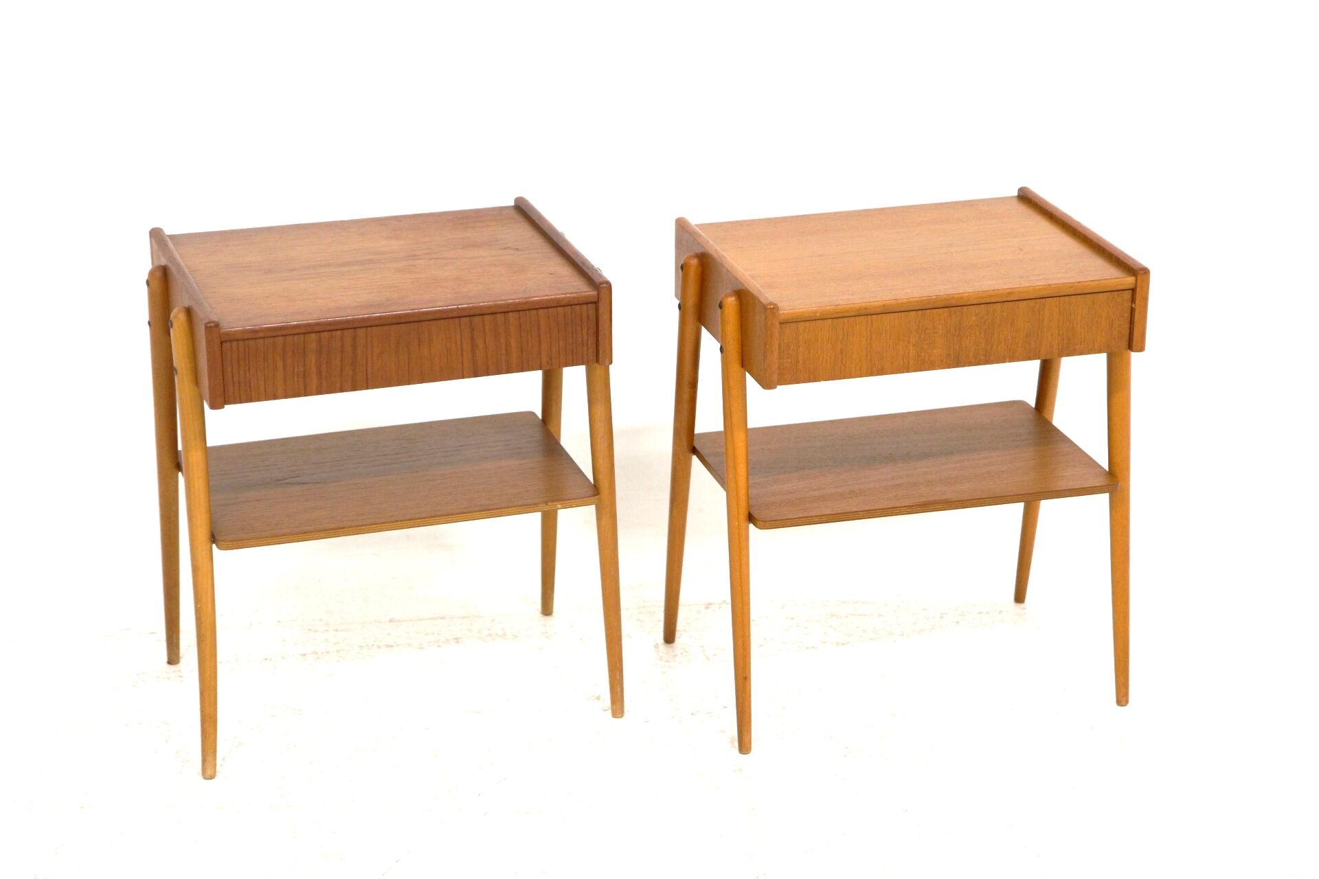 Set of 2 Scandinavian teak bedside tables, Carlström, Sweden, 1960