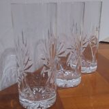 Very Beautiful Set of 3 Water or Orangeade Glasses in Cut Crystal