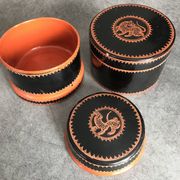 Asia decor animal paint decor of animal paint orange/black indoor laqué