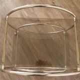 Desserte roulante verre et metal doré 1970