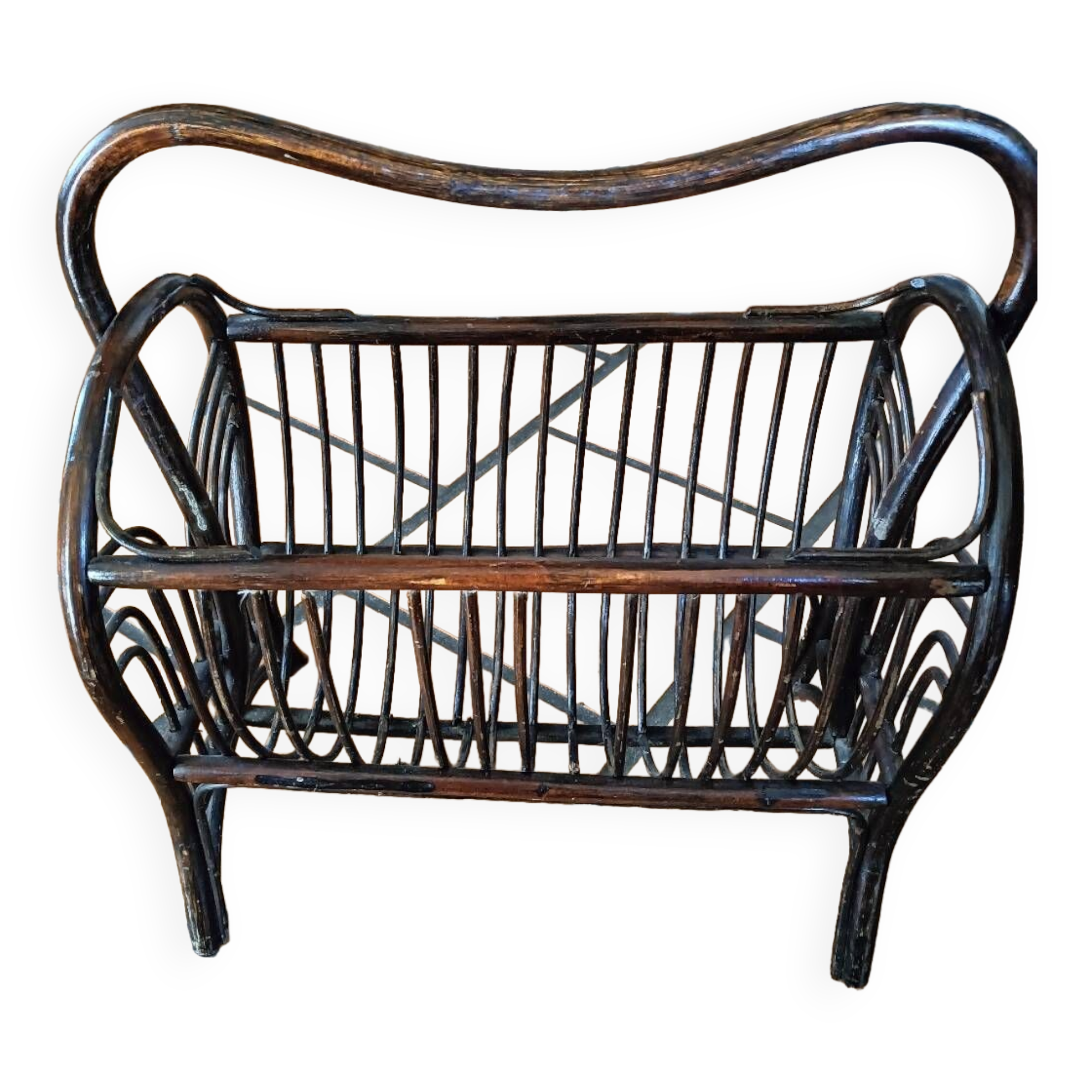 Rattan magazine holder