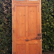 Porte d'entrée et son cadre imposte en verre translucide, début XXème