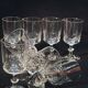 8 antique baccarat crystal wine glasses cut engraved 10742