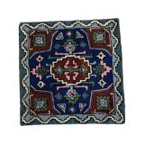 Housse de coussin ethnique en laine brodé à la main 40x40 cm