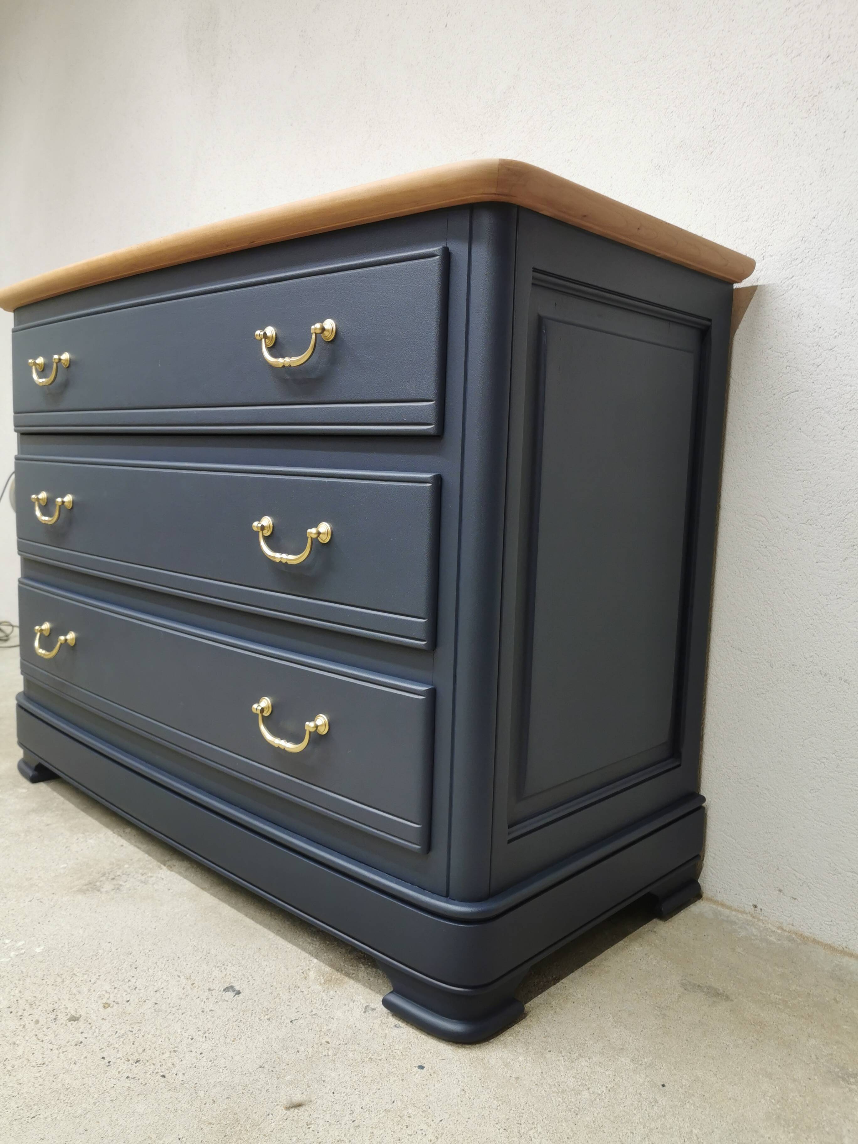 Vintage cherry wood commode refurbished