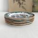 8 polychrome ironstone dessert plates "Canton" Boch Freres Keramis