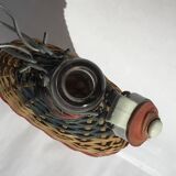 Colorful wicker bottle porcelain cap