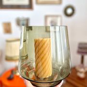 Vintage smoked glass vase/tealight holder